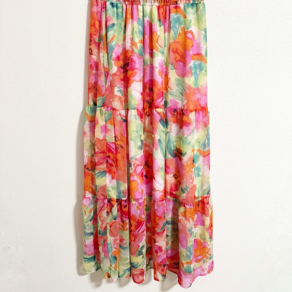 Cynthia Rowley Smocked Waist Tiered Floral Maxi Dress - Picture 4 of 10